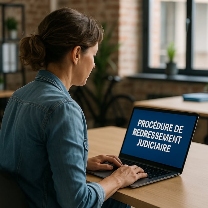 photographic Une femme de 38 ans style dcontract dans une startup qui est de dos et regarde son cran dordinateur portable avec marqu procdure de redre-1