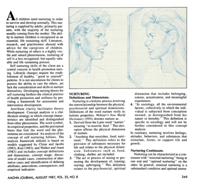  Définition du nurturing : Webster's New World Dictionary (1951) 