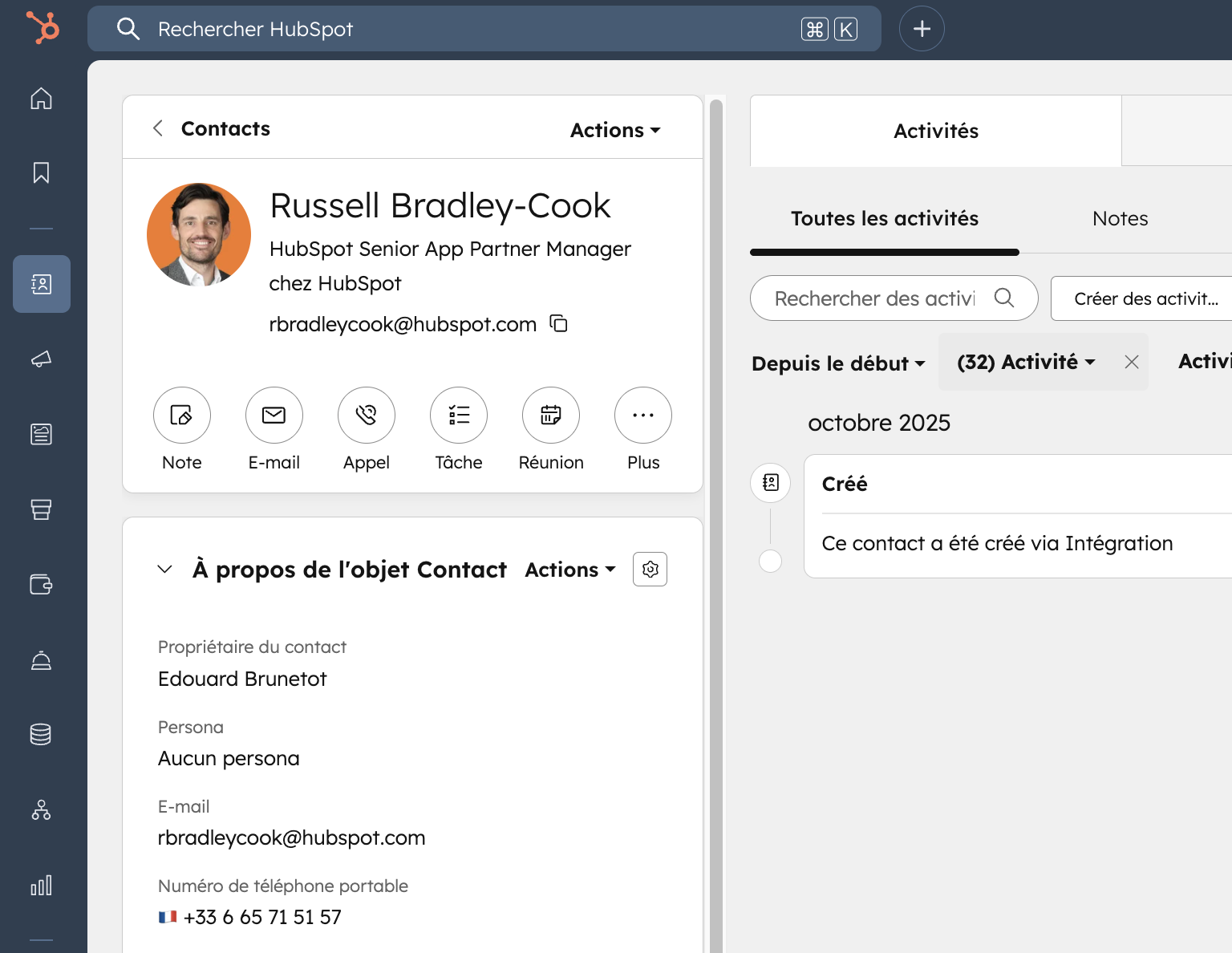 Russell Bradley-Cook Surfe Linkedin HubSpot