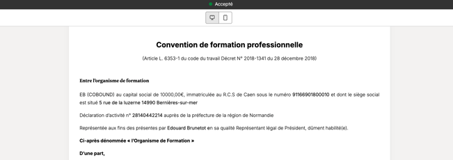 Convention de formation avec HubSpot
