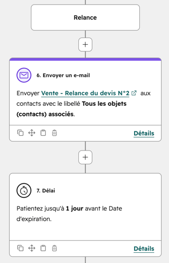 Relance devis workflow hubspot