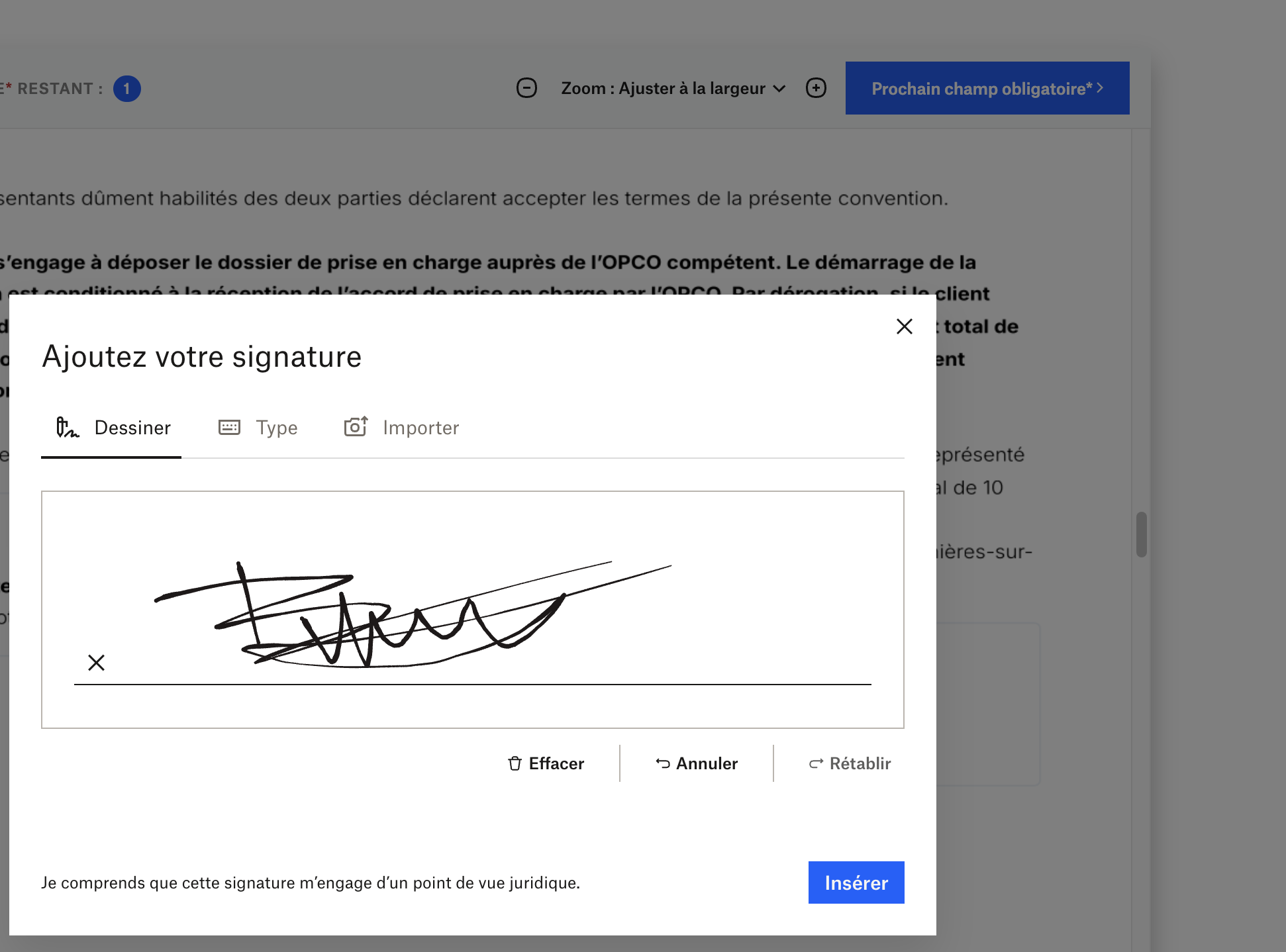Signature de la convention 