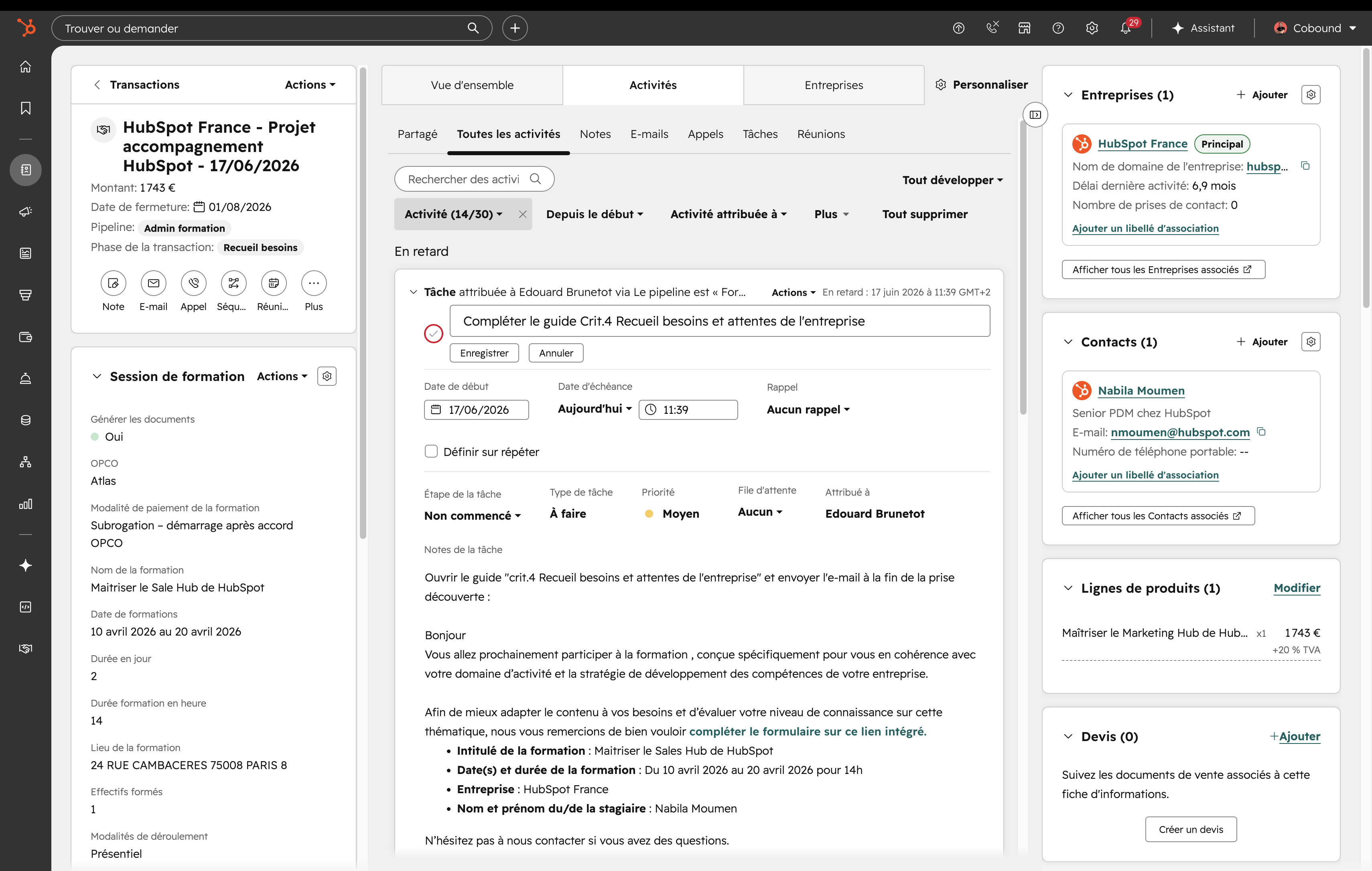 Exemple dossier OPCO