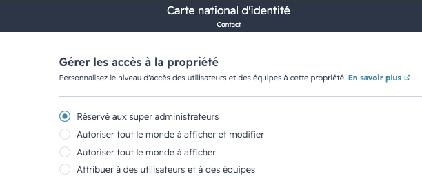 Donnée sensible HubSpot